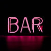 'Bar' Glass Neon Sign - PINK - EMPORIUM WORTHING