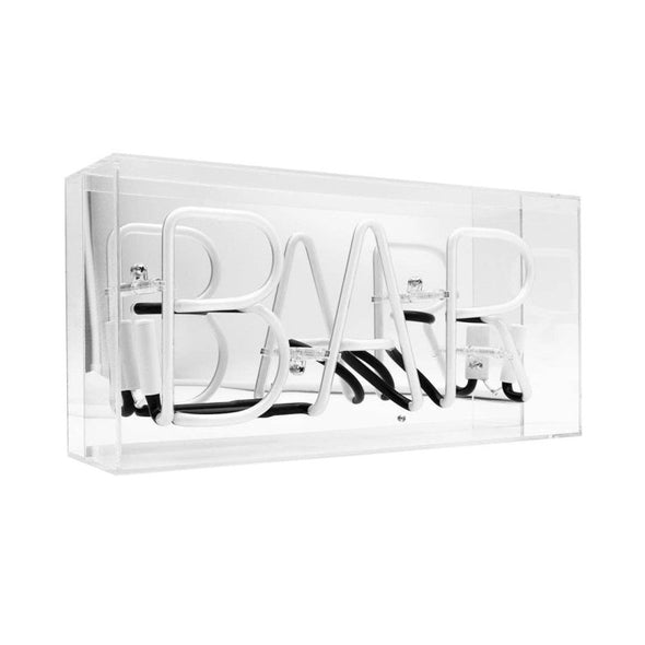 'Bar' Glass Neon Sign - PINK - EMPORIUM WORTHING