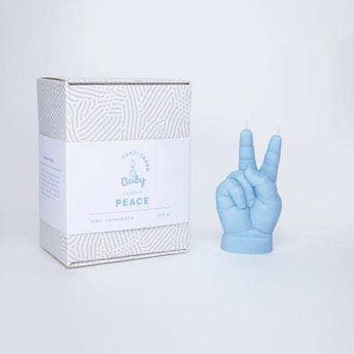 CandleHand Baby - Peace hand gesture Candle, Blue - EMPORIUM WORTHING
