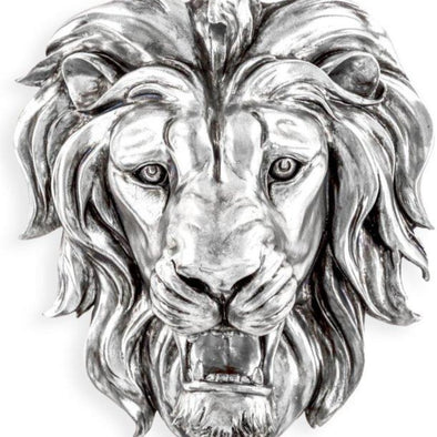 Large Silver Lion Head Wall Mount - EMPORIUM WORTHING
