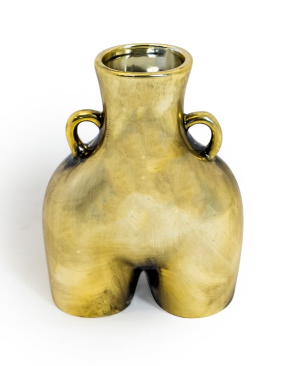 Antique Gold "Love Handles" Booty Vase Medium - EMPORIUM WORTHING