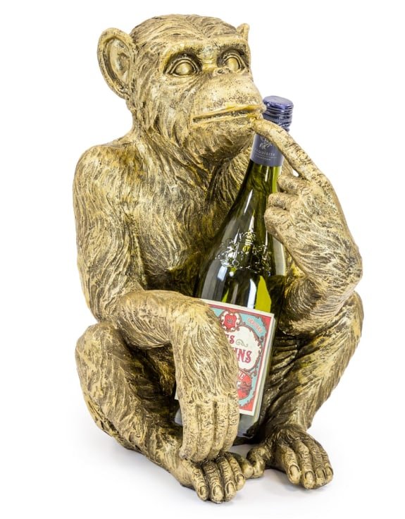 Antiqued Gold Sitting Monkey Figure - EMPORIUM WORTHING