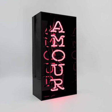 Amour Glass Neon Sign, Black Acrylic - EMPORIUM WORTHING