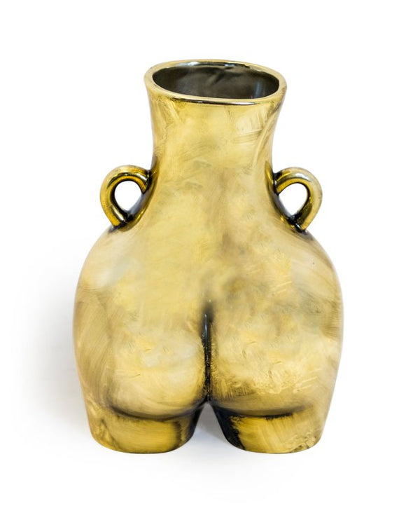 Antique Gold "Love Handles" Booty Vase Large - EMPORIUM WORTHING