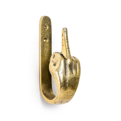Antique Gold Middle Finger Hand Coat Hook - EMPORIUM WORTHING