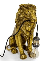 Antique Gold Sitting Lion Table Lamp - EMPORIUM WORTHING