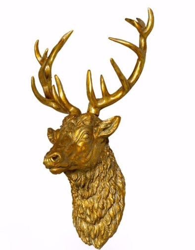 Antique Gold Stag Wall Head Large - EMPORIUM WORTHING