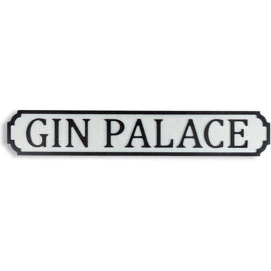 ANTIQUED WOODEN "GIN PALACE" ROAD SIGN - EMPORIUM WORTHING