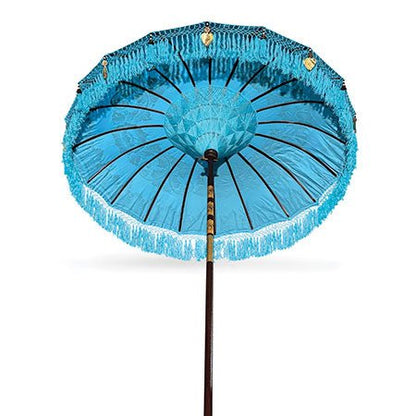 Balinese Sun Parasol, Blue and Gold - EMPORIUM WORTHING