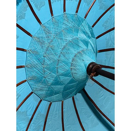 Balinese Sun Parasol, Blue and Gold - EMPORIUM WORTHING