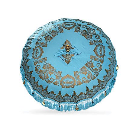 Balinese Sun Parasol, Blue and Gold - EMPORIUM WORTHING