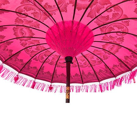 Balinese Sun Parasol, Pink and Gold - EMPORIUM WORTHING