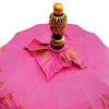 Balinese Triple Sun Parasol, Pink and Gold - EMPORIUM WORTHING