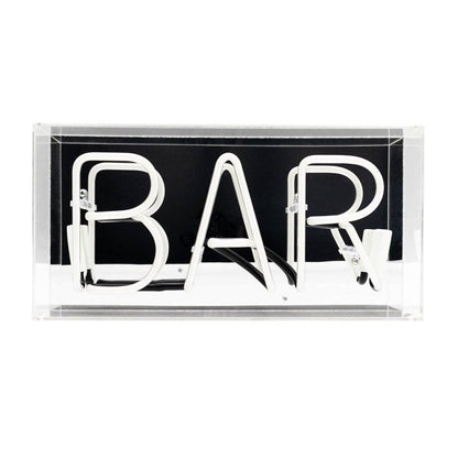 'Bar' Glass Neon Sign - PINK - EMPORIUM WORTHING