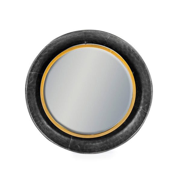Black and Bronze Large Round Lincoln Wall Mirror - EMPORIUM WORTHING
