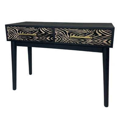 Black and Zebra Patterned Console Table - EMPORIUM WORTHING