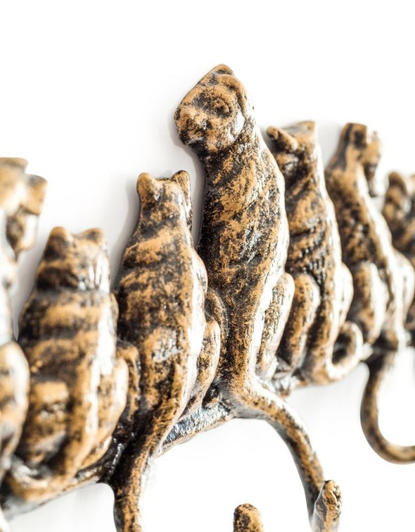 Bronze Coloured Cast Iron Cats Coat Hooks - EMPORIUM WORTHING
