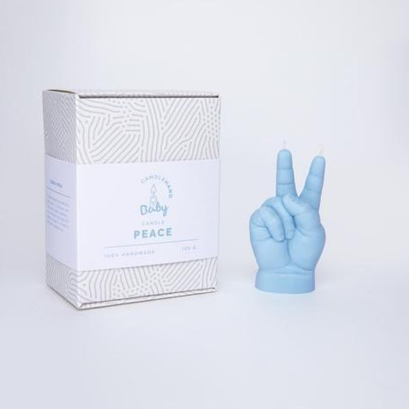 CandleHand Baby - Peace hand gesture Candle, Blue - EMPORIUM WORTHING
