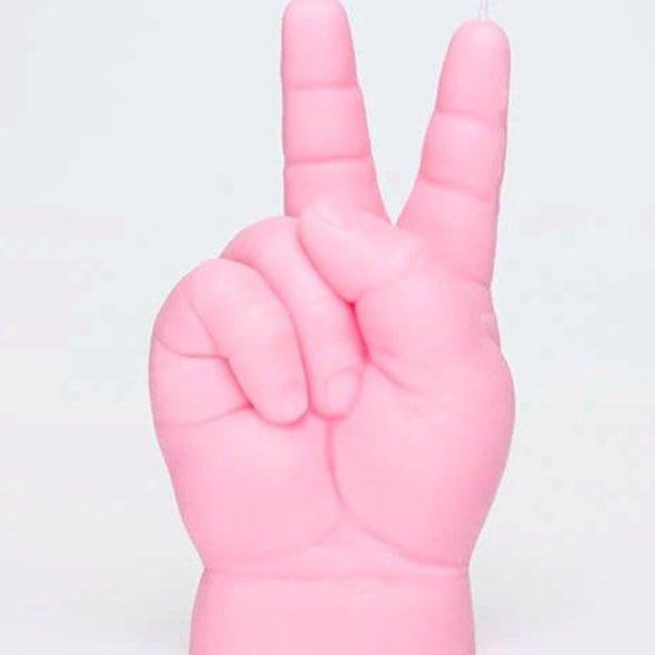 CandleHand Baby - Peace hand gesture Candle, Pink - EMPORIUM WORTHING