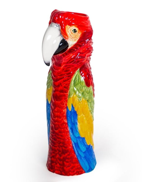 Ceramic Red Macaw/Parrot Head Vase - EMPORIUM WORTHING