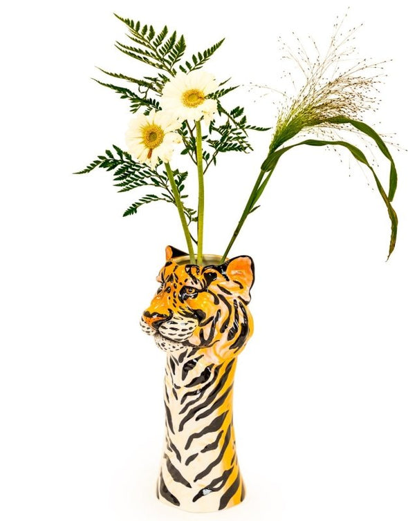 Ceramic Tiger Head Vase - EMPORIUM WORTHING