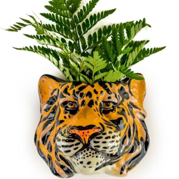 Ceramic Tiger Head Wall Sconce Vase - EMPORIUM WORTHING