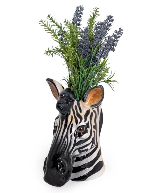 Ceramic Zebra Head Storage Jar/Vase - EMPORIUM WORTHING