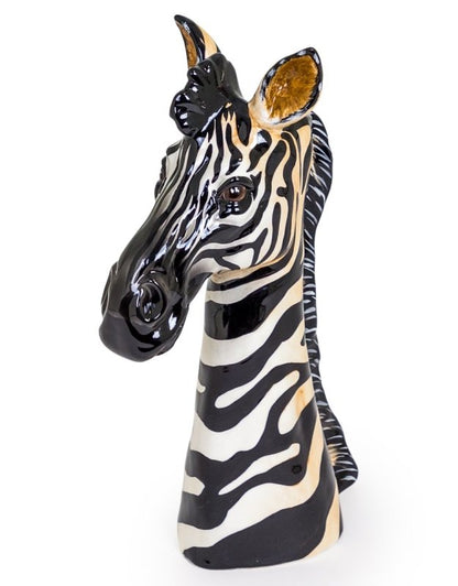 CERAMIC ZEBRA HEAD VASE - EMPORIUM WORTHING