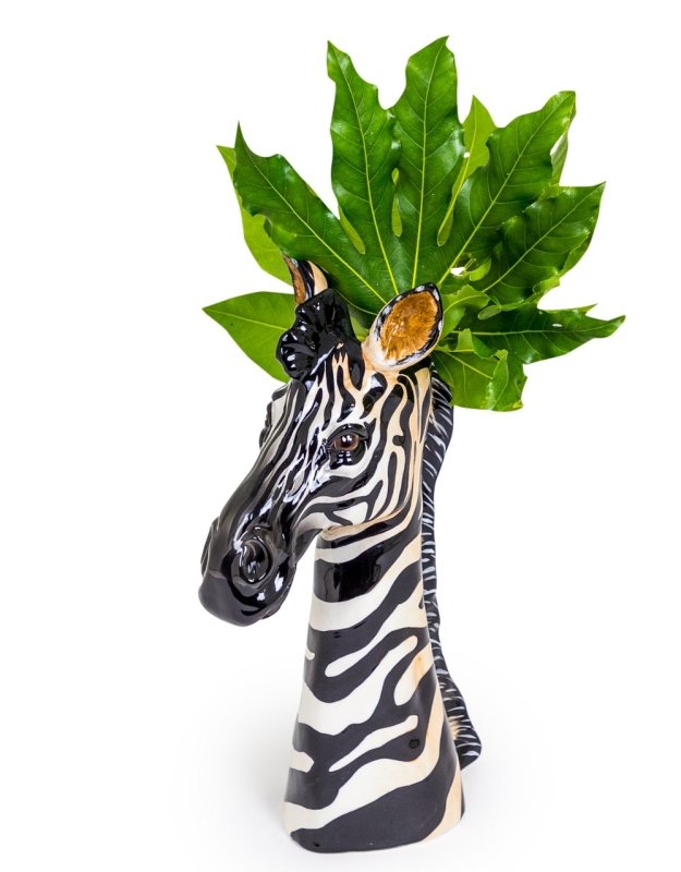 CERAMIC ZEBRA HEAD VASE - EMPORIUM WORTHING