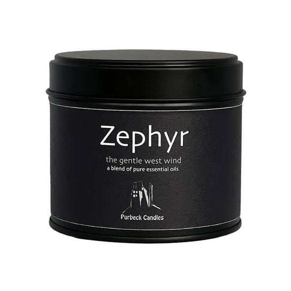 Elements Range - Zephyr Essential Oil Candle 200g Black Tin - EMPORIUM WORTHING