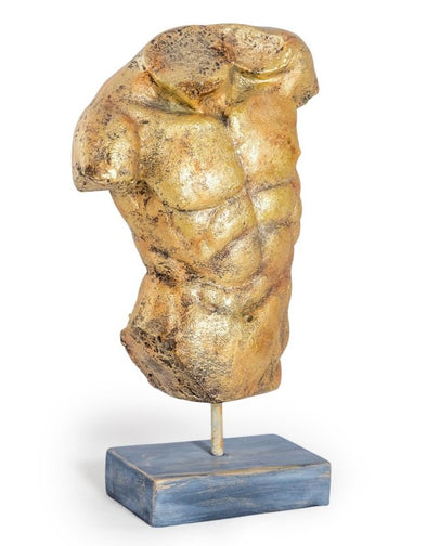 Gold Classical Male Torso Sculpture - EMPORIUM WORTHING