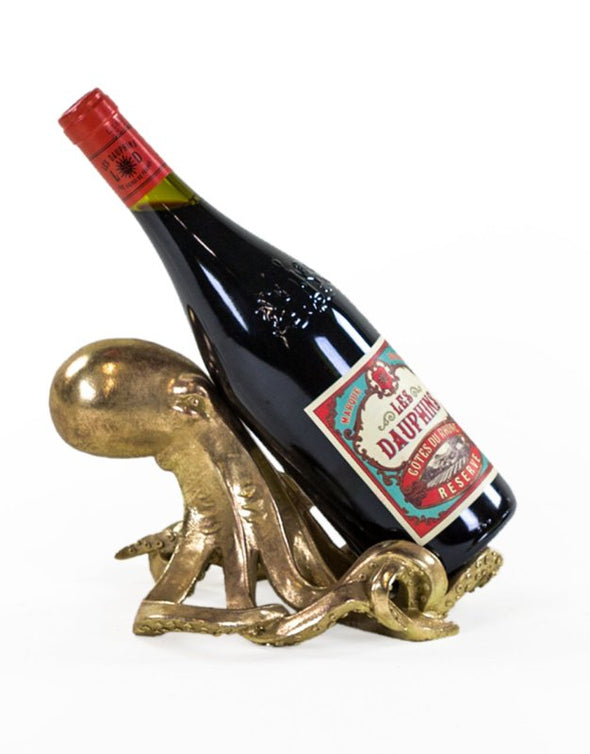 Gold Octopus Wine Bottle Holder - EMPORIUM WORTHING