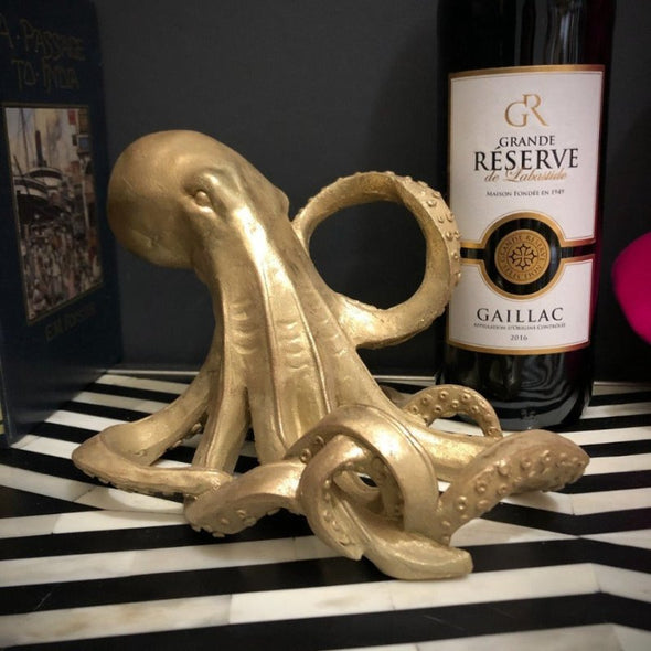 Gold Octopus Wine Bottle Holder - EMPORIUM WORTHING