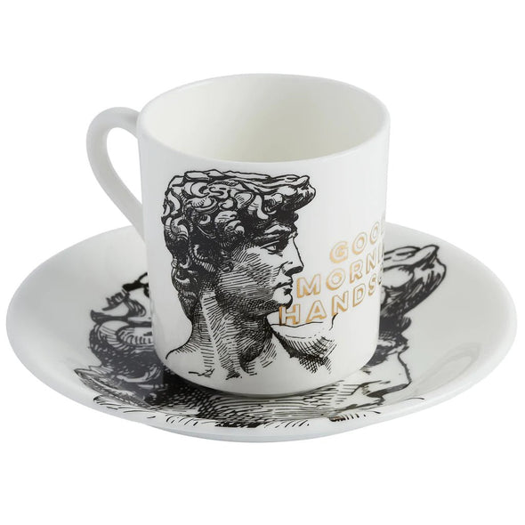 Good Morning Handsome - Cup & Saucer - EMPORIUM WORTHING