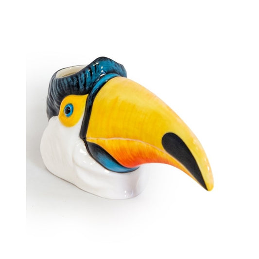 Hand Painted Ceramic Toucan Head Storage Jar/Vase - EMPORIUM WORTHING