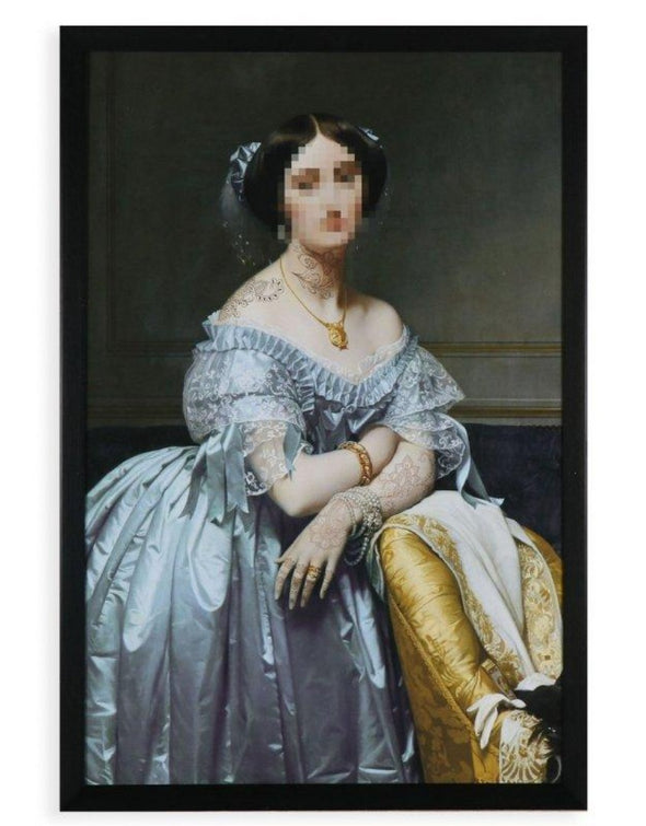 "INKED" CLASSICAL LADY PORTRAIT FRAMED PRINT - EMPORIUM WORTHING