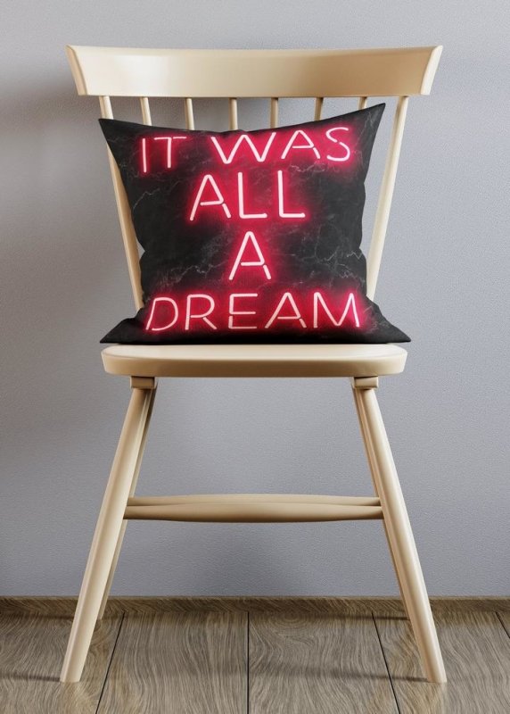 It Was All A Dream Notorious BIG Quote Neon Cushion - EMPORIUM WORTHING