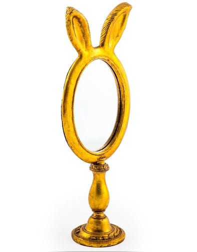Large Antique Gold Rabbit Ears Mirror - EMPORIUM WORTHING