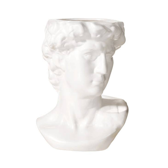 Large Greek Head Vase/Planter White - EMPORIUM WORTHING