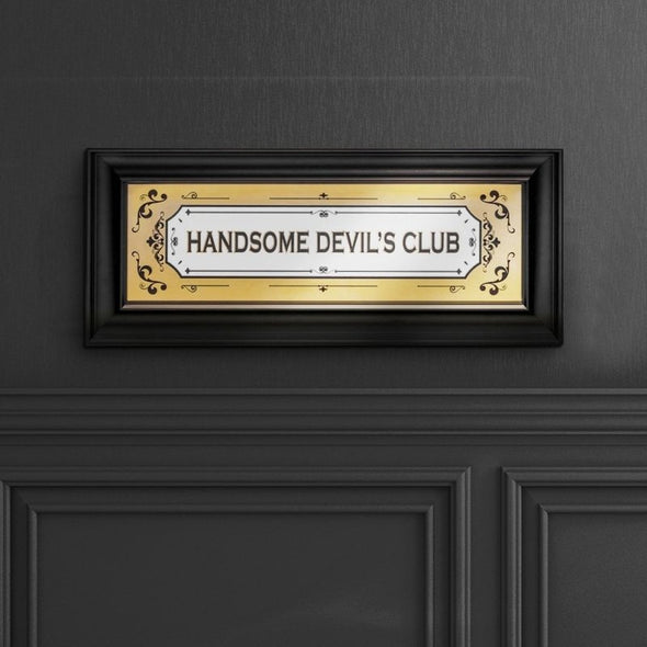 Large Mirrored "Handsome Devil's Club" Wall Sign - EMPORIUM WORTHING