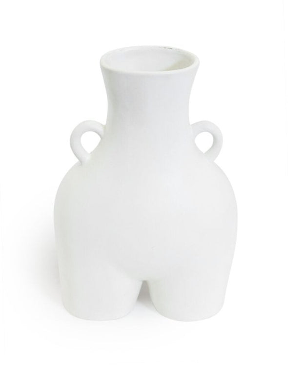 Matt White Large 'Love Handles'Booty Vase - EMPORIUM WORTHING
