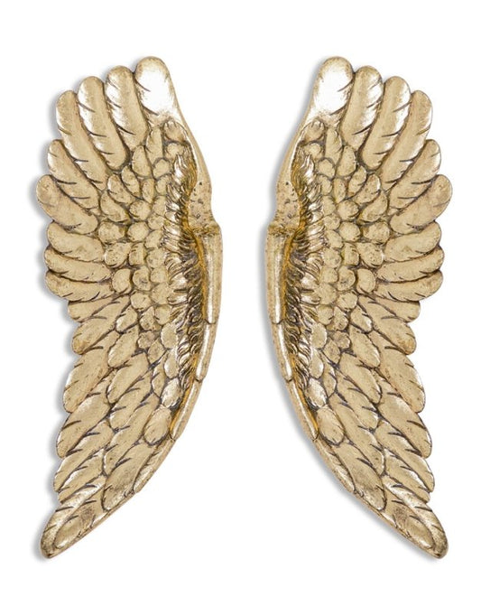 Pair of Antiqued Gold Angel Wings - EMPORIUM WORTHING