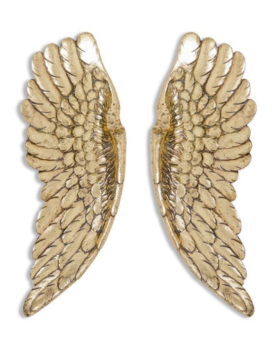 Pair of Antiqued Gold Angel Wings - EMPORIUM WORTHING