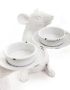 PAIR OF WHITE MOUSE CANDLE HOLDERS - EMPORIUM WORTHING