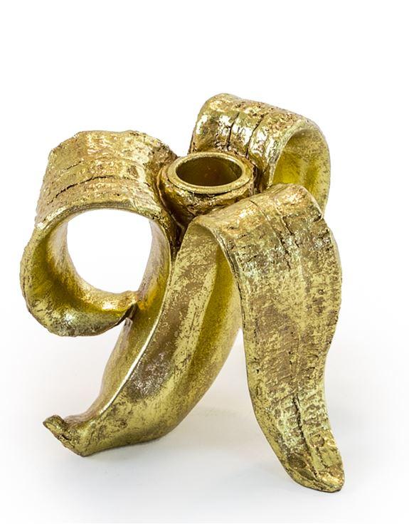 Peeled Antique Gold Banana Candle Holder - EMPORIUM WORTHING