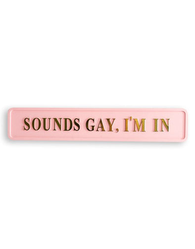 Pink & Gold 'Sounds Gay I'm In' Wall Sign - EMPORIUM WORTHING