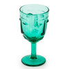 Teal Deco Face Wine Glasses - EMPORIUM WORTHING