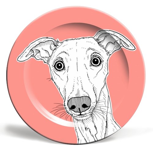 Whippet Dog Portrait 10" Ceramic Plate - EMPORIUM WORTHING